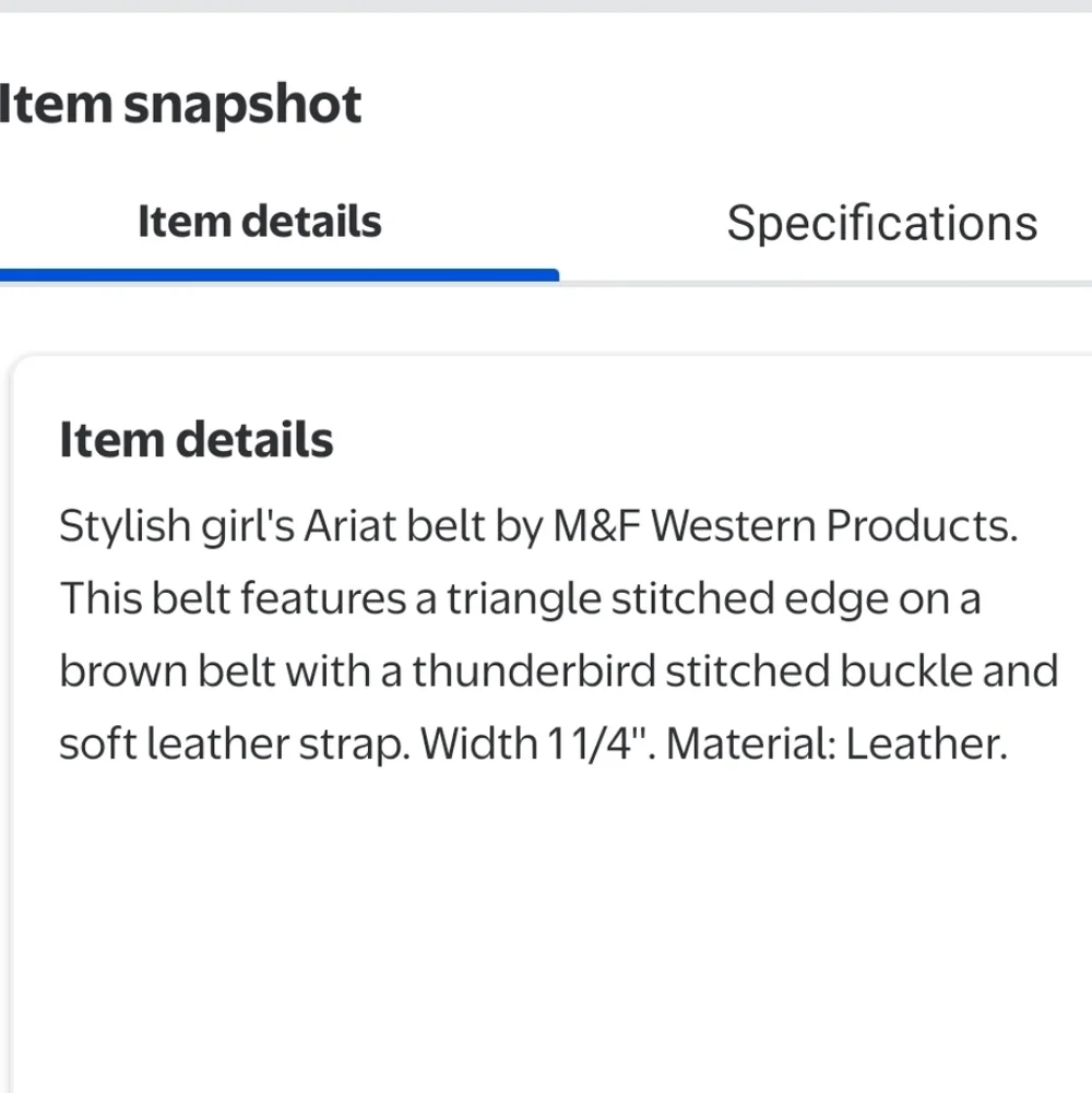 {Ariat} Girl's Embroidered Thunderbird Buckle Belt Brown